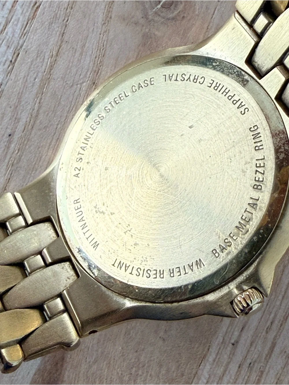 Wittnauer Rare Diamond Vintage Men’s Watch Gold Dial Bracelet Case Date Window